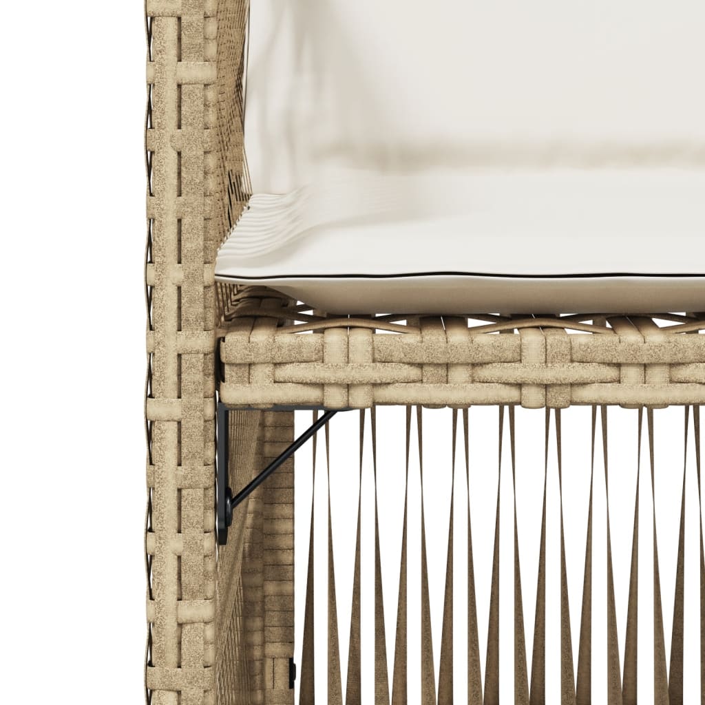 havestole 4 stk. med hynder polyrattan beige