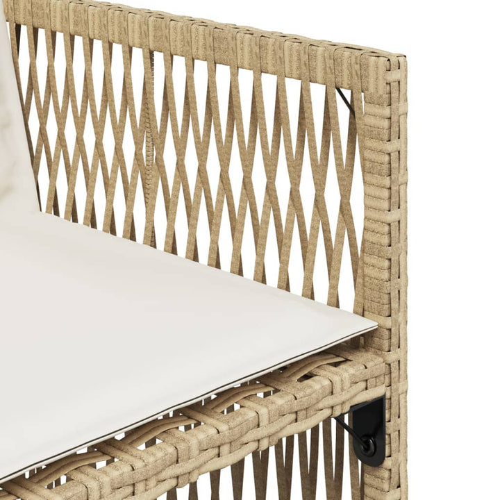 havestole 4 stk. med hynder polyrattan beige