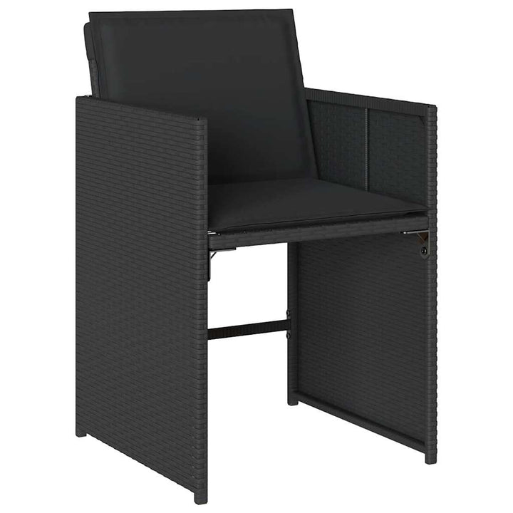 havestole med hynder 4 stk. polyrattan sort