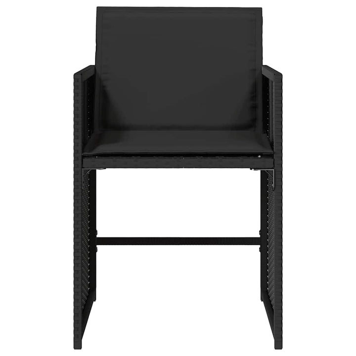 havestole med hynder 4 stk. polyrattan sort