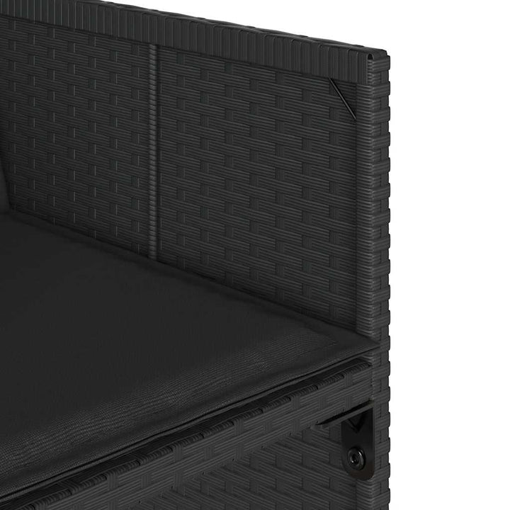 havestole med hynder 4 stk. polyrattan sort