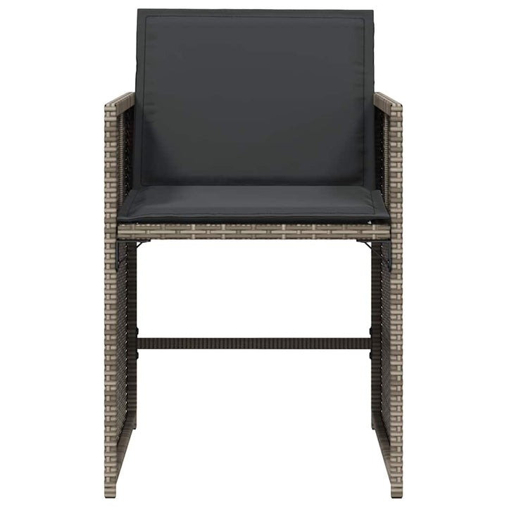 havestole med hynder 4 stk. polyrattan grå