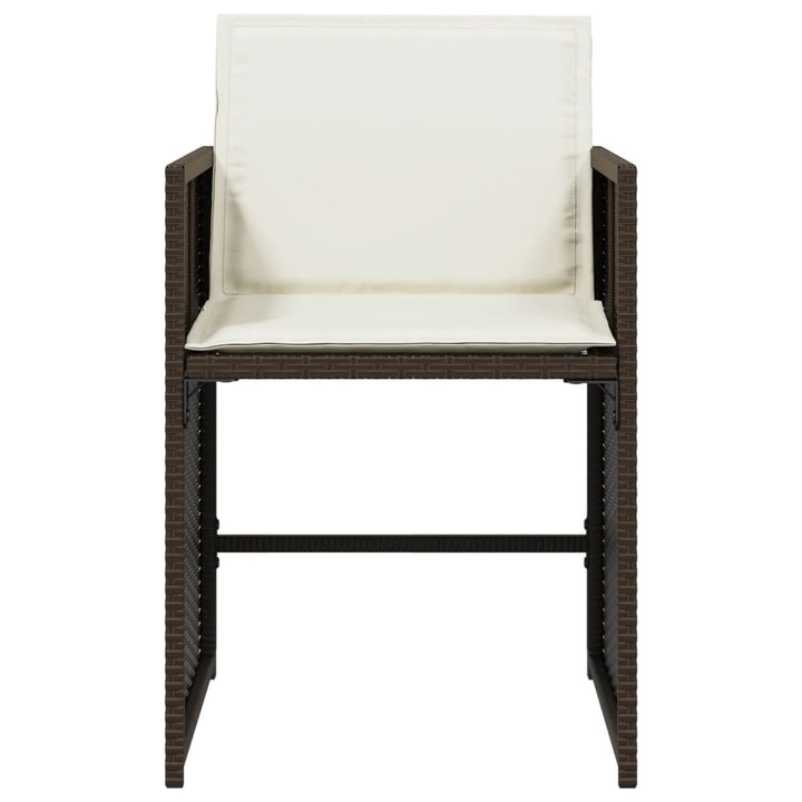 havestole 4 stk. med hynder polyrattan brun