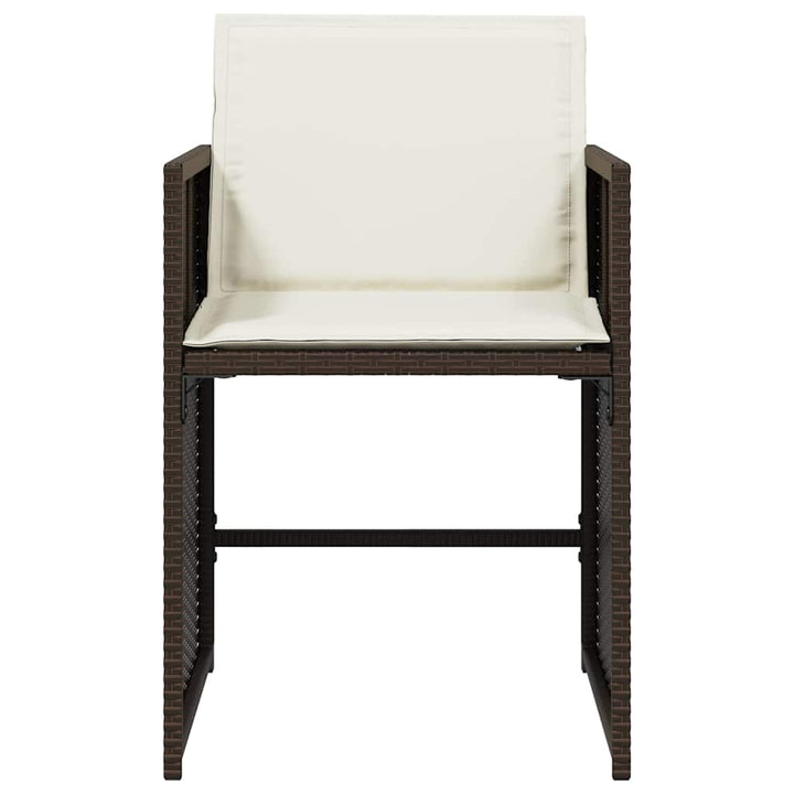 havestole 4 stk. med hynder polyrattan brun