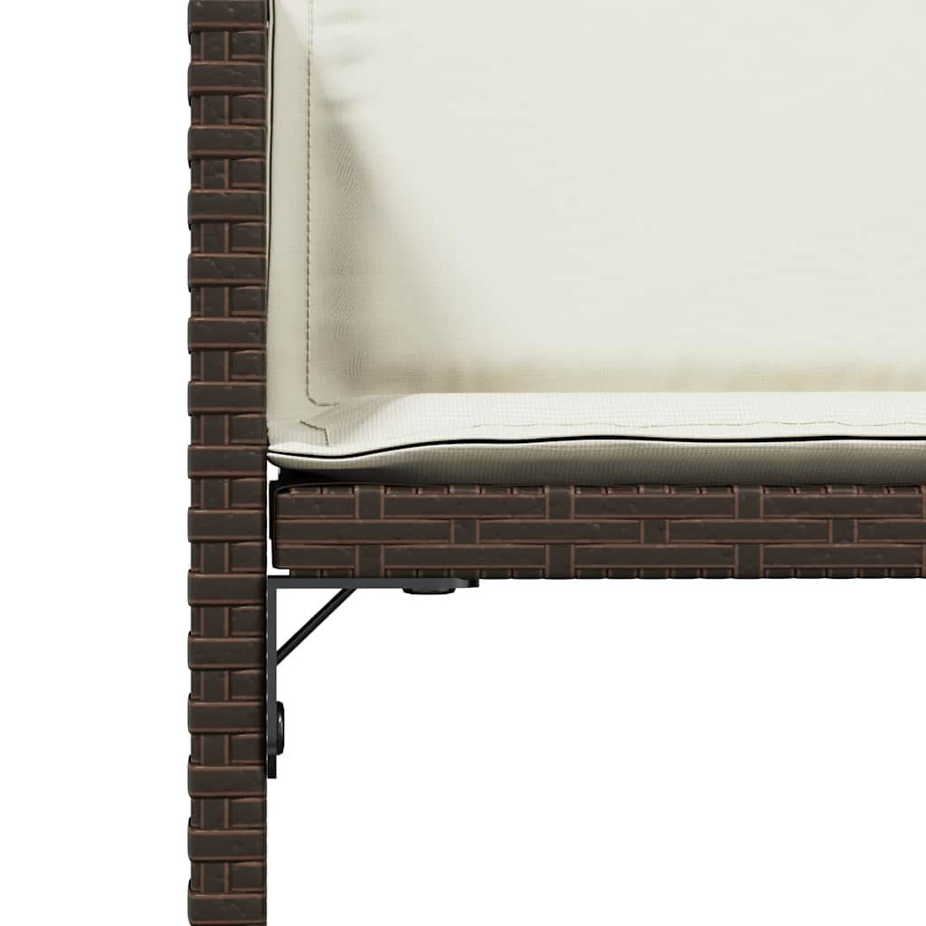 havestole 4 stk. med hynder polyrattan brun
