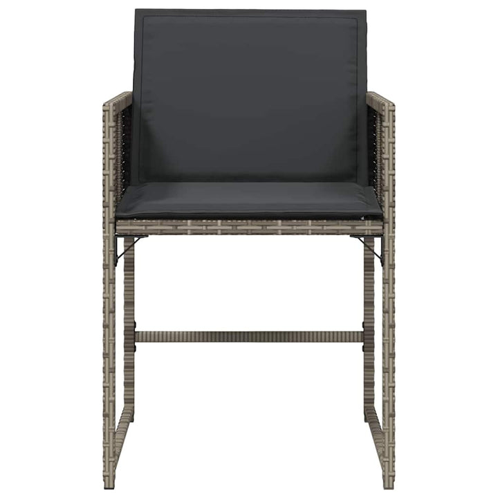 havestole med hynder 4 stk. polyrattan grå