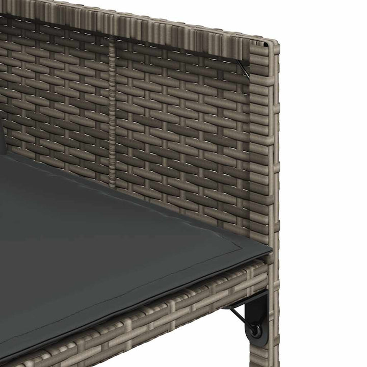 havestole med hynder 4 stk. polyrattan grå
