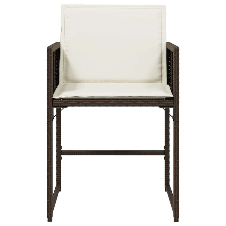 havestole 4 stk. med hynder polyrattan brun