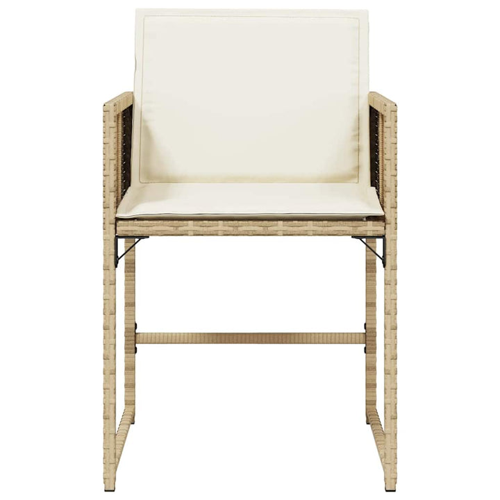 havestole 4 stk. med hynder polyrattan beige