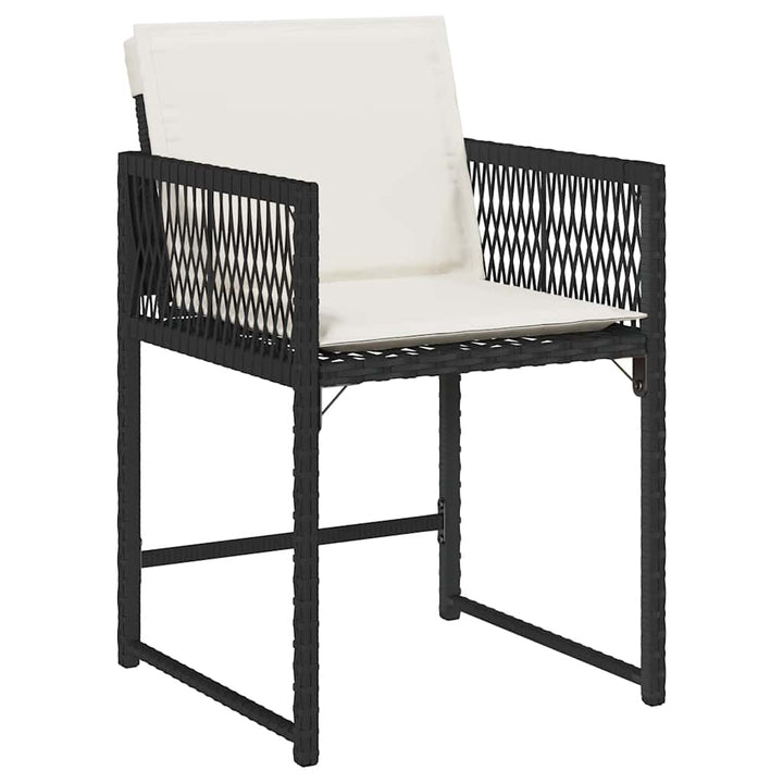 havestole med hynder 4 stk. polyrattan sort