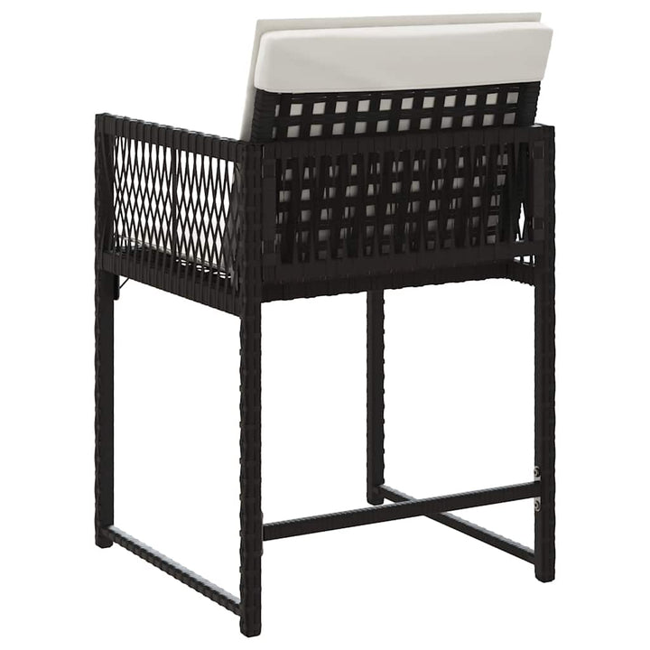 havestole med hynder 4 stk. polyrattan sort