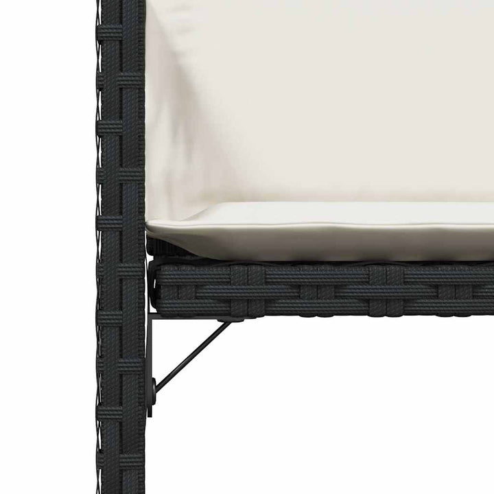 havestole med hynder 4 stk. polyrattan sort