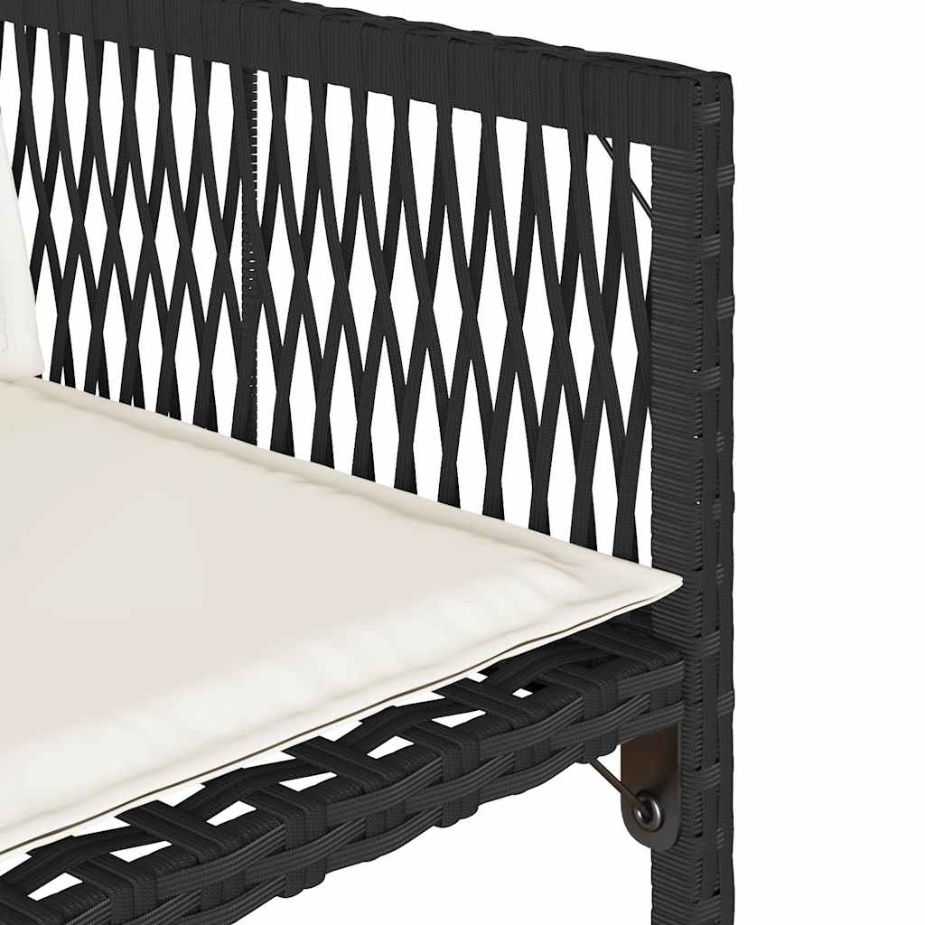havestole med hynder 4 stk. polyrattan sort