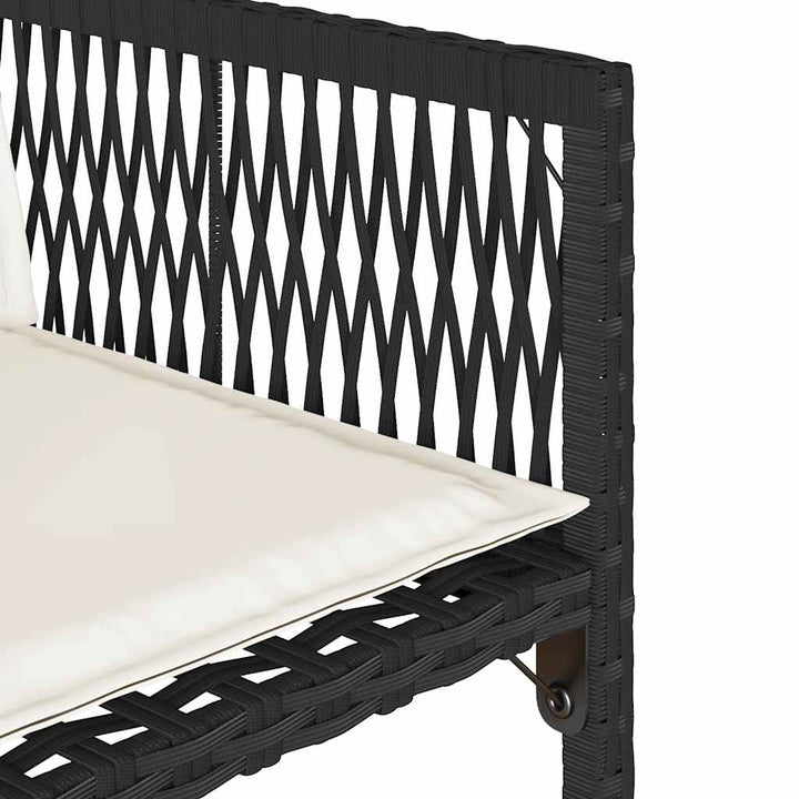 havestole med hynder 4 stk. polyrattan sort