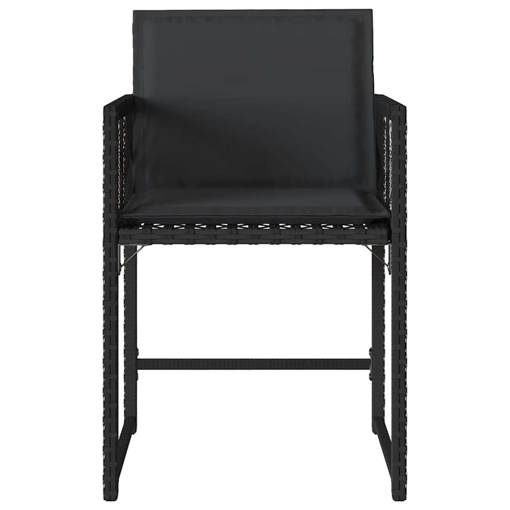 havestole med hynder 4 stk. polyrattan sort