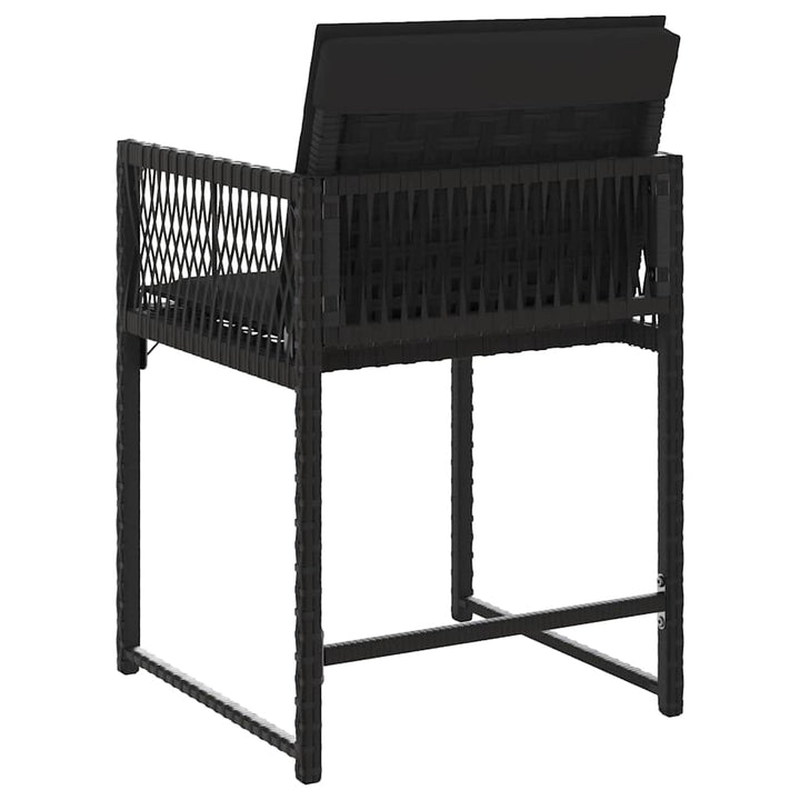 havestole med hynder 4 stk. polyrattan sort