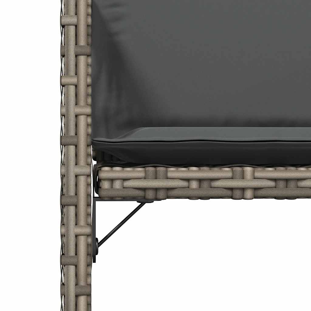 havestole med hynder 4 stk. polyrattan grå