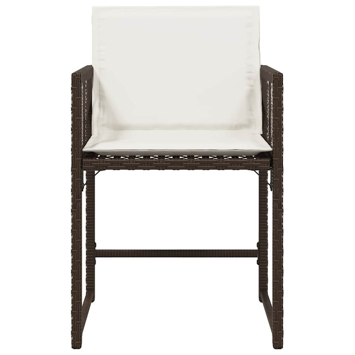 havestole 4 stk. med hynder polyrattan brun