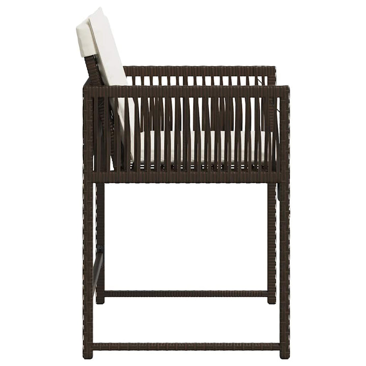 havestole 4 stk. med hynder polyrattan brun