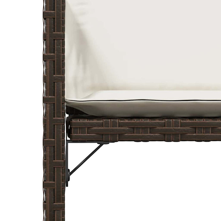 havestole 4 stk. med hynder polyrattan brun