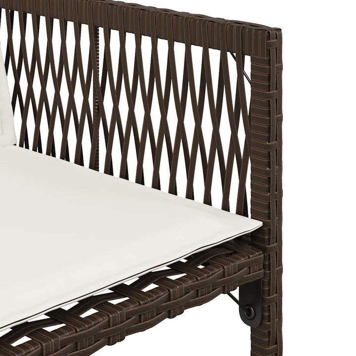 havestole 4 stk. med hynder polyrattan brun