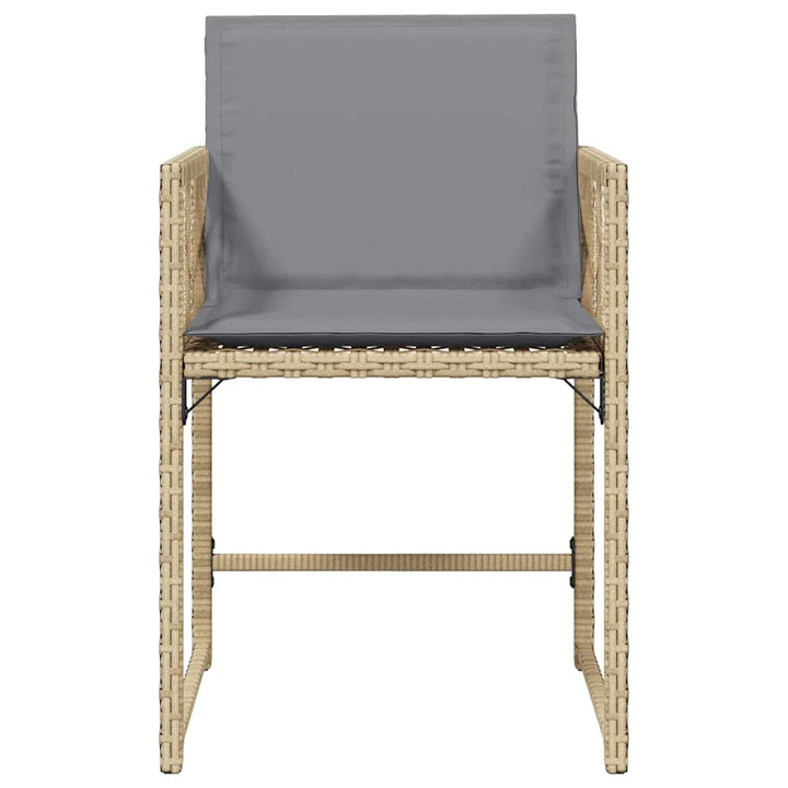 havestole 4 stk. med hynder polyrattan blandet beige