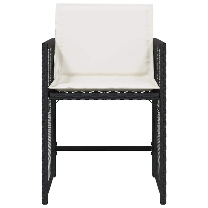havestole med hynder 4 stk. polyrattan sort