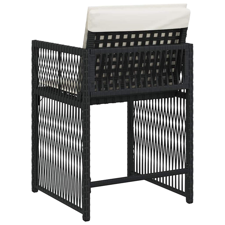 havestole med hynder 4 stk. polyrattan sort