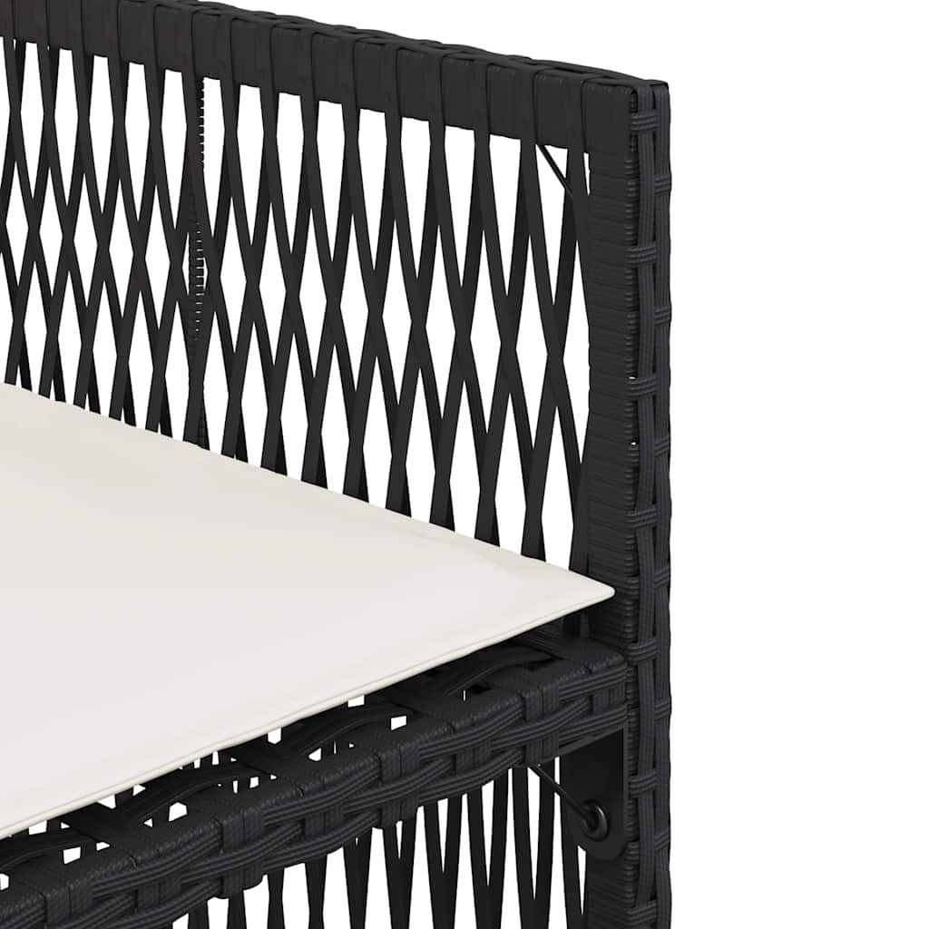 havestole med hynder 4 stk. polyrattan sort