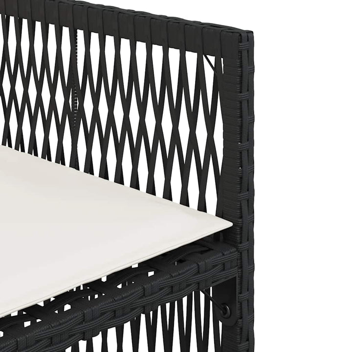 havestole med hynder 4 stk. polyrattan sort