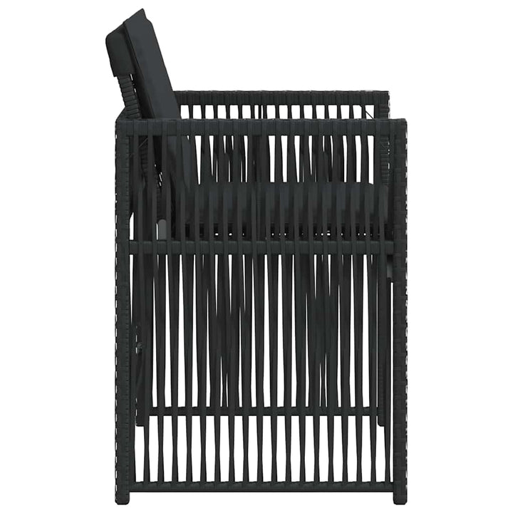 havestole med hynder 4 stk. polyrattan sort
