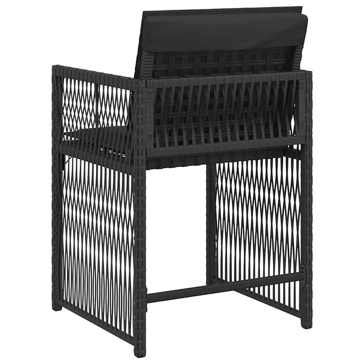 havestole med hynder 4 stk. polyrattan sort