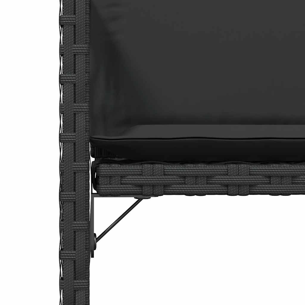 havestole med hynder 4 stk. polyrattan sort