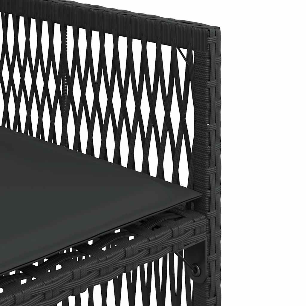 havestole med hynder 4 stk. polyrattan sort