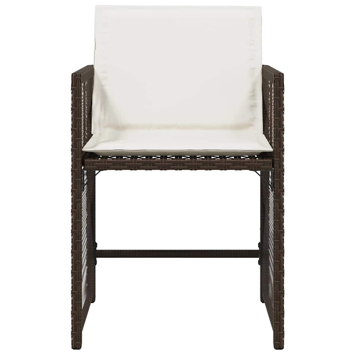 havestole 4 stk. med hynder polyrattan brun