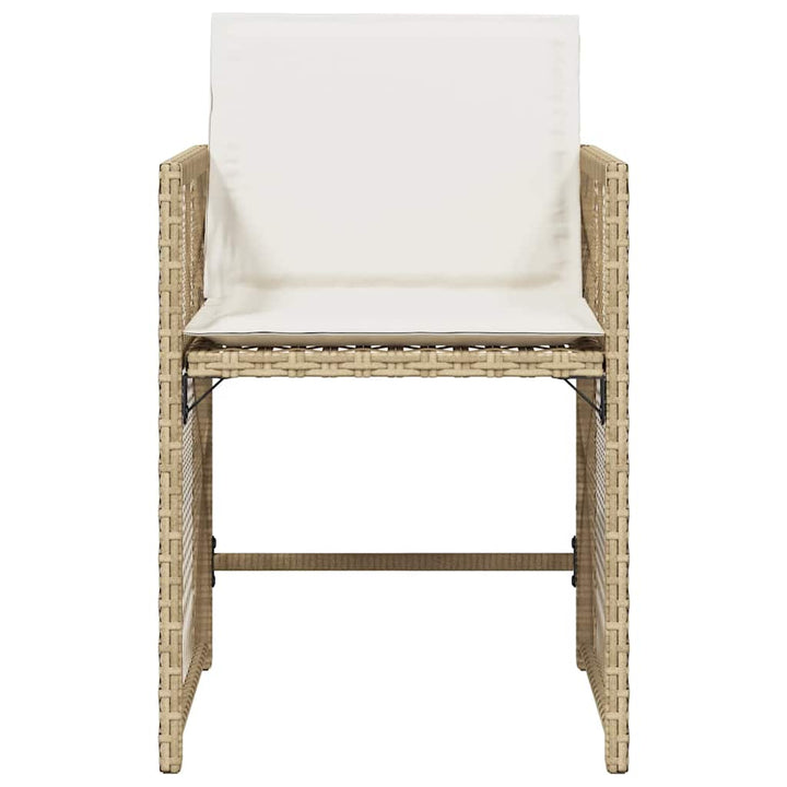 havestole 4 stk. med hynder polyrattan beige