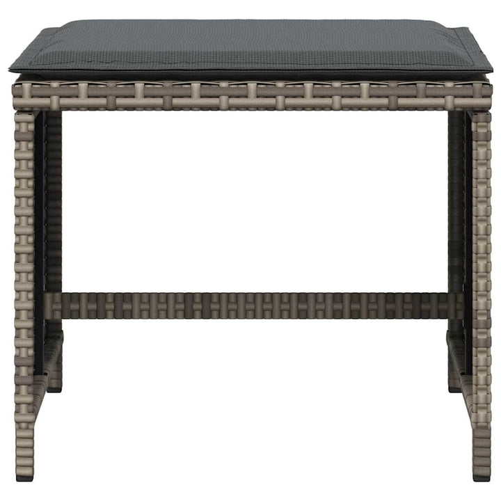 haveskamler 4 stk. med hynder 41x41x36 cm polyrattan grå