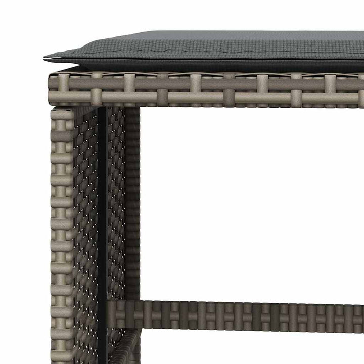 haveskamler 4 stk. med hynder 41x41x36 cm polyrattan grå