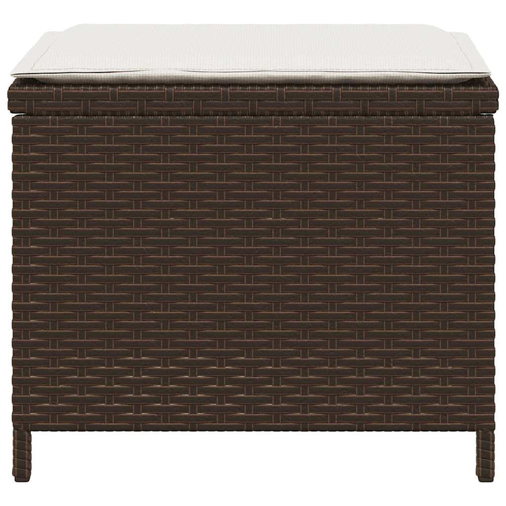 haveskamler 4 stk. med hynder 41x41x36 cm polyrattan brun