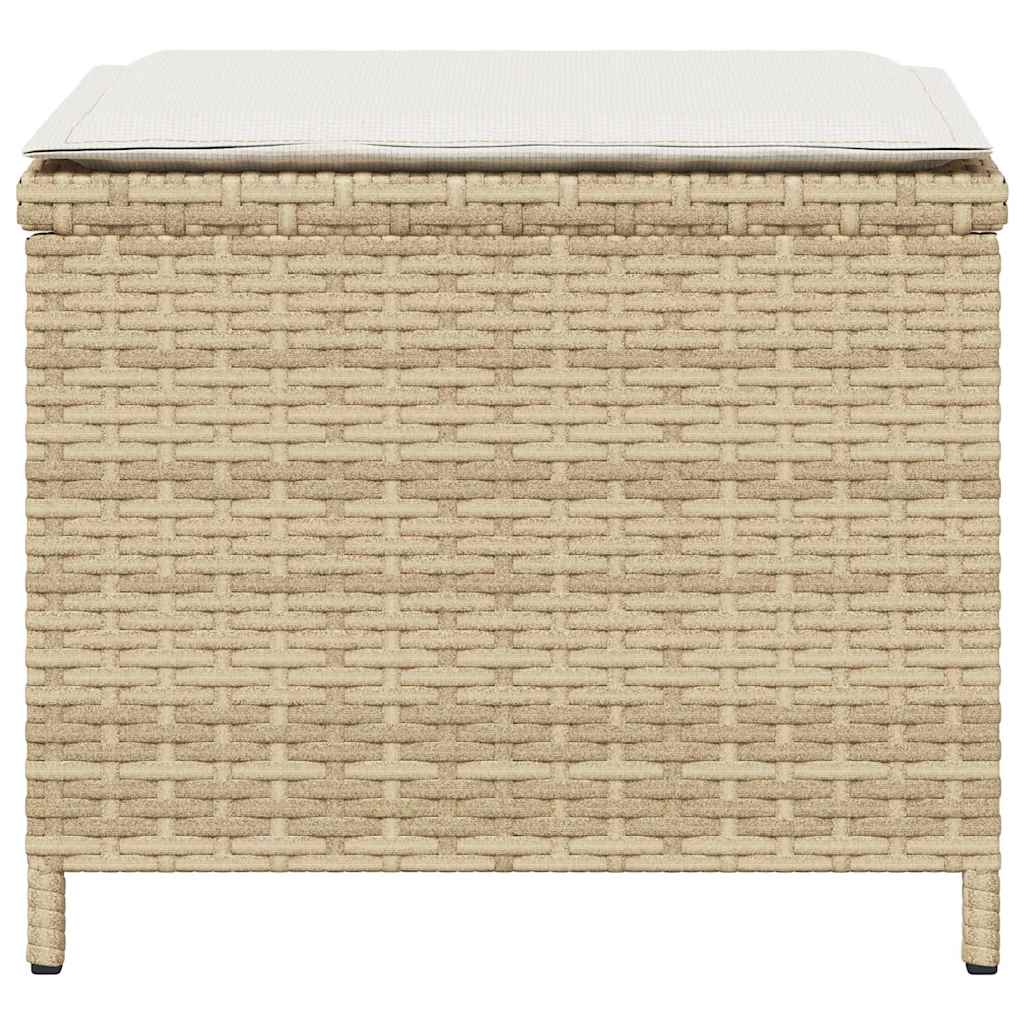 haveskamler 4 stk. med hynder 41x41x36 cm polyrattan beige