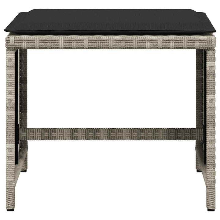 haveskamler 4 stk. med hynder 41x41x36 cm polyrattan lysegrå