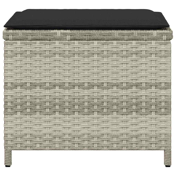 haveskamler 4 stk. med hynder 41x41x36 cm polyrattan lysegrå