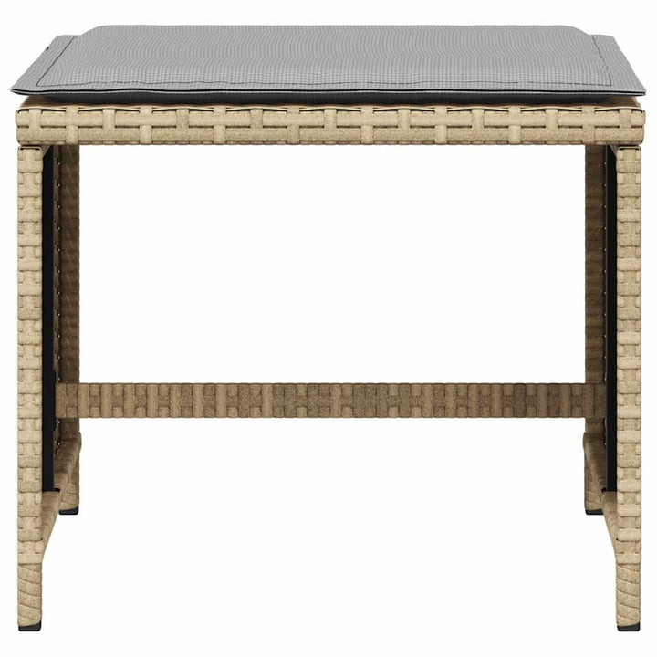 haveskamler 4 stk. med hynder 41x41x36 cm polyrattan beige