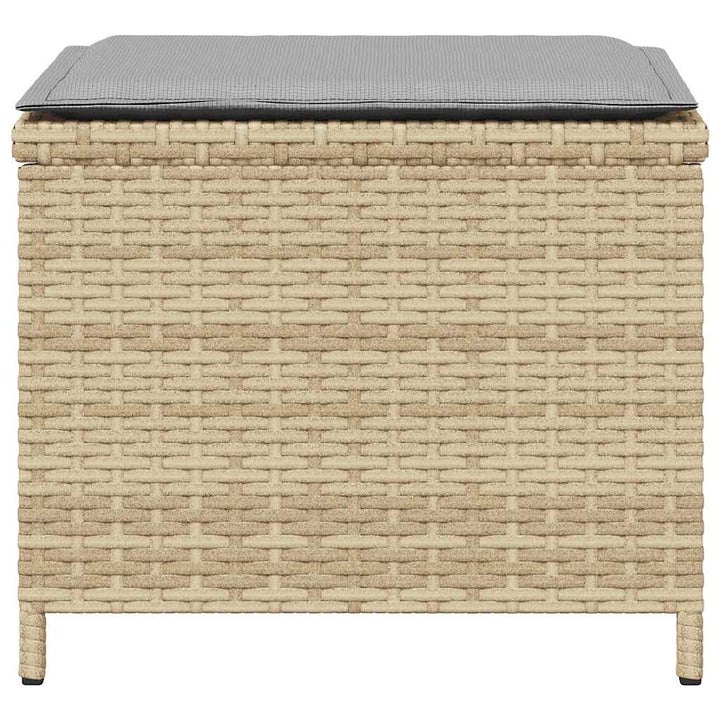 haveskamler 4 stk. med hynder 41x41x36 cm polyrattan beige
