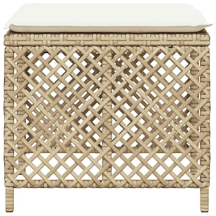 haveskamler 4 stk. med hynder 41x41x36 cm polyrattan beige