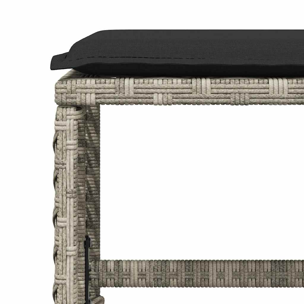 haveskamler 4 stk. med hynder 41x41x36 cm polyrattan lysegrå