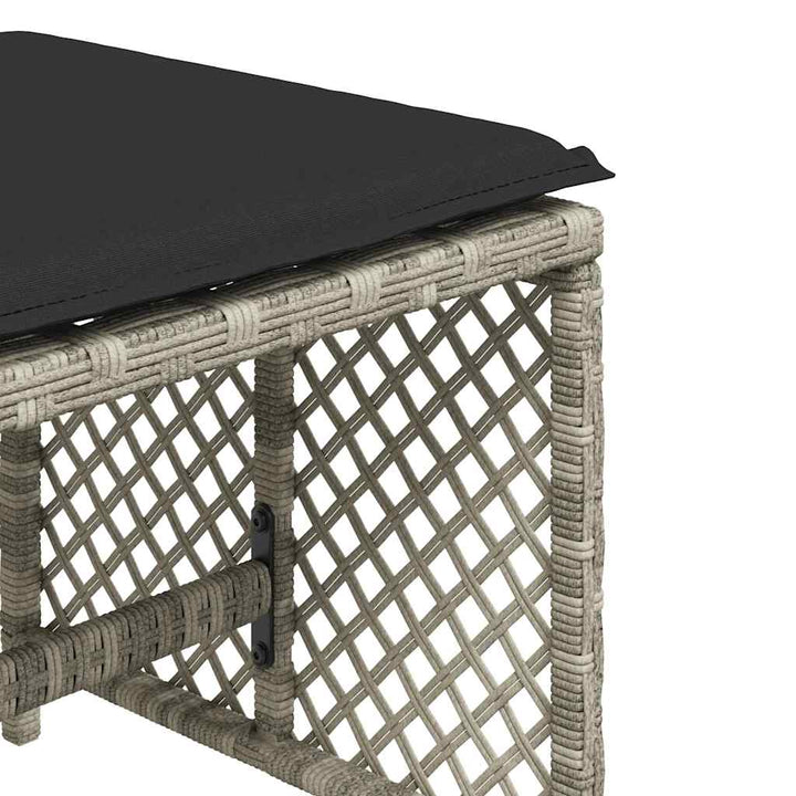 haveskamler 4 stk. med hynder 41x41x36 cm polyrattan lysegrå