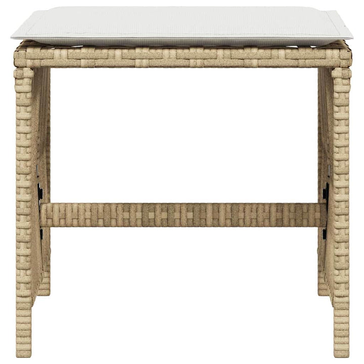 haveskamler 4 stk. med hynder 41x41x36 cm polyrattan beige