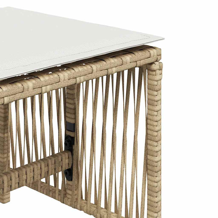 haveskamler 4 stk. med hynder 41x41x36 cm polyrattan beige