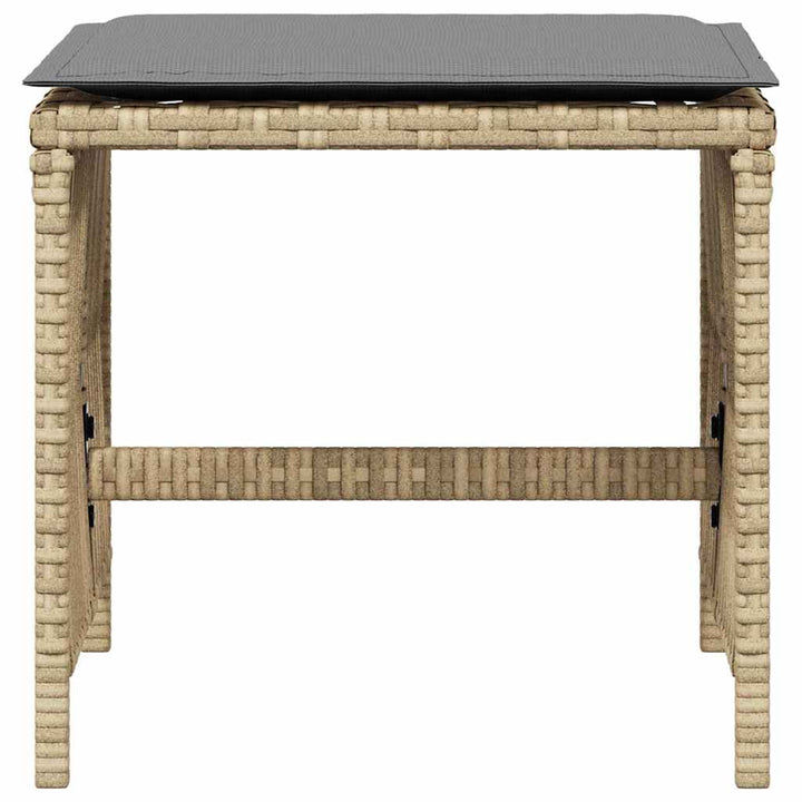 haveskamler 4 stk. med hynder 41x41x36 cm polyrattan beige